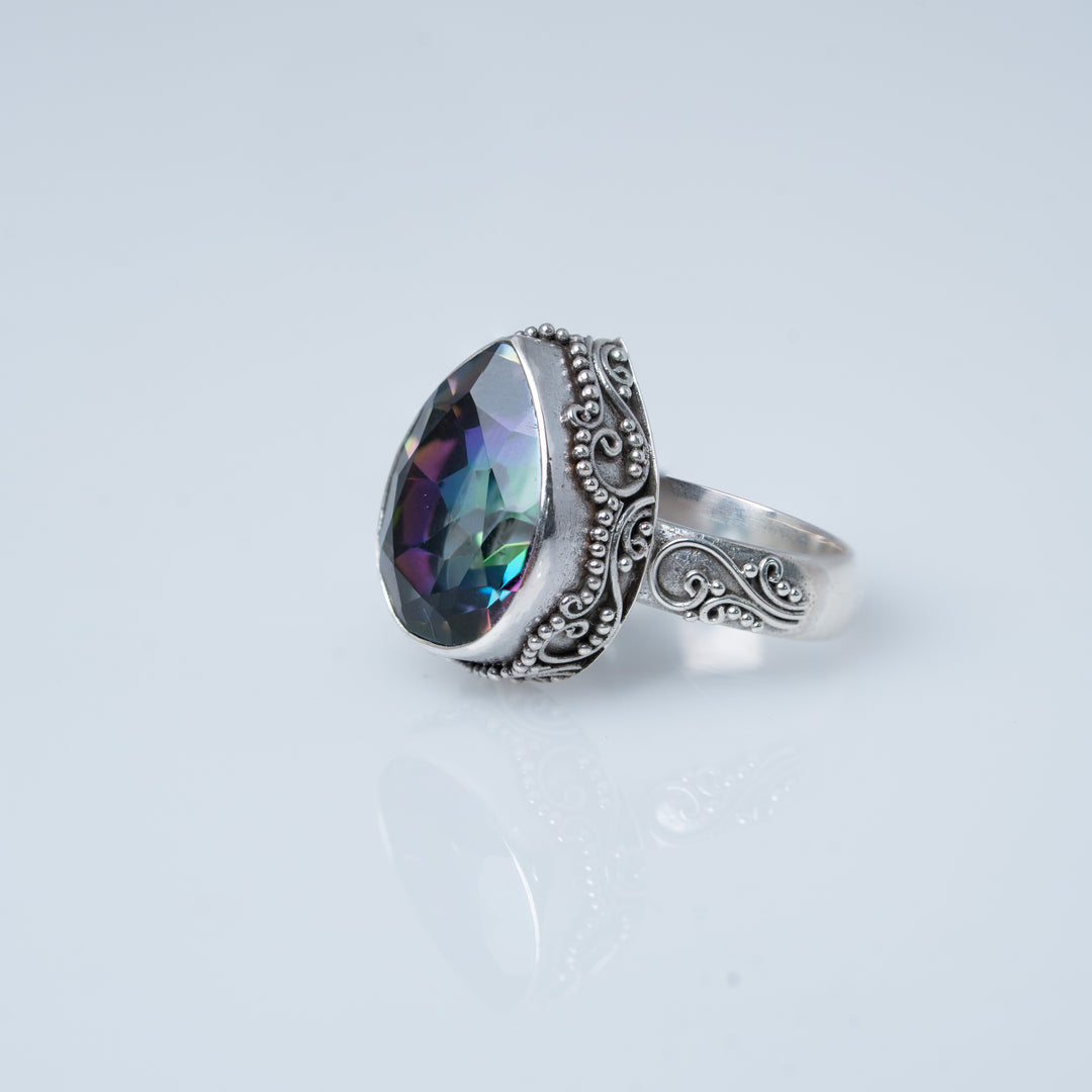 Bagues empilables multi-bandes grenat