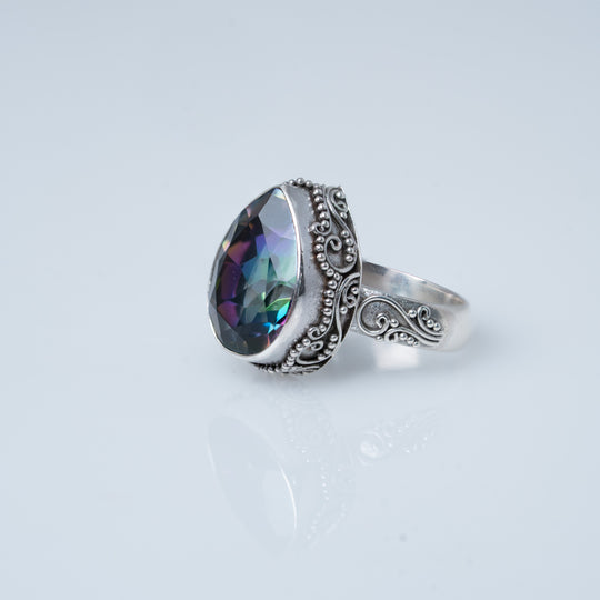 Bagues empilables multi-bandes grenat