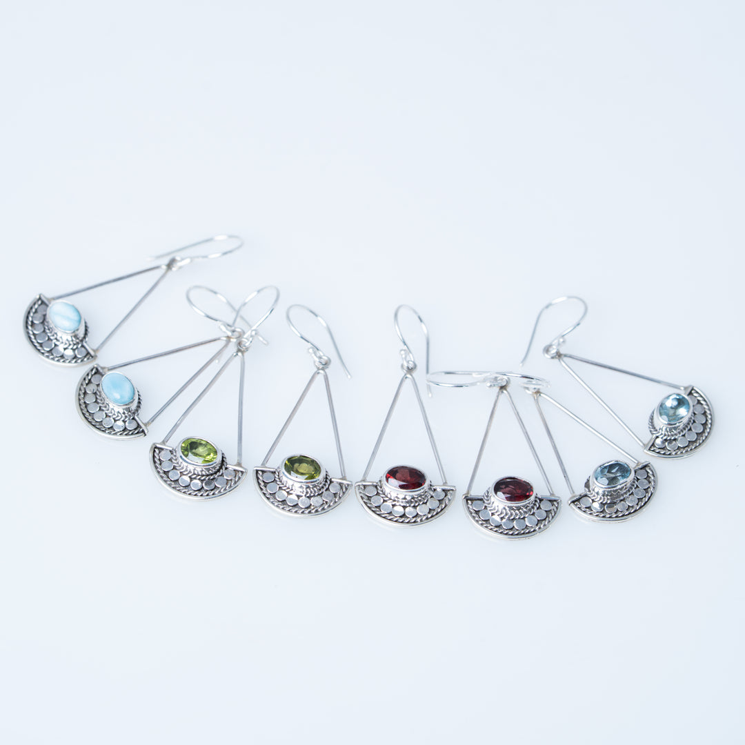 Boucles d'Oreilles Filigrane Pierre de Lune