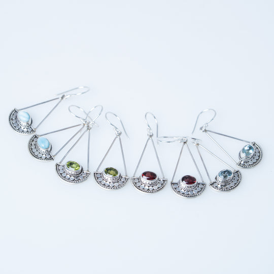 Boucles d'Oreilles Filigrane Pierre de Lune