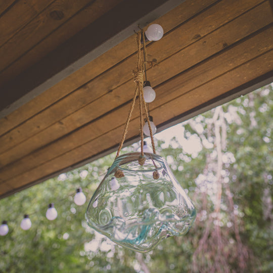 Hanging Blown Glass Bowl-Large