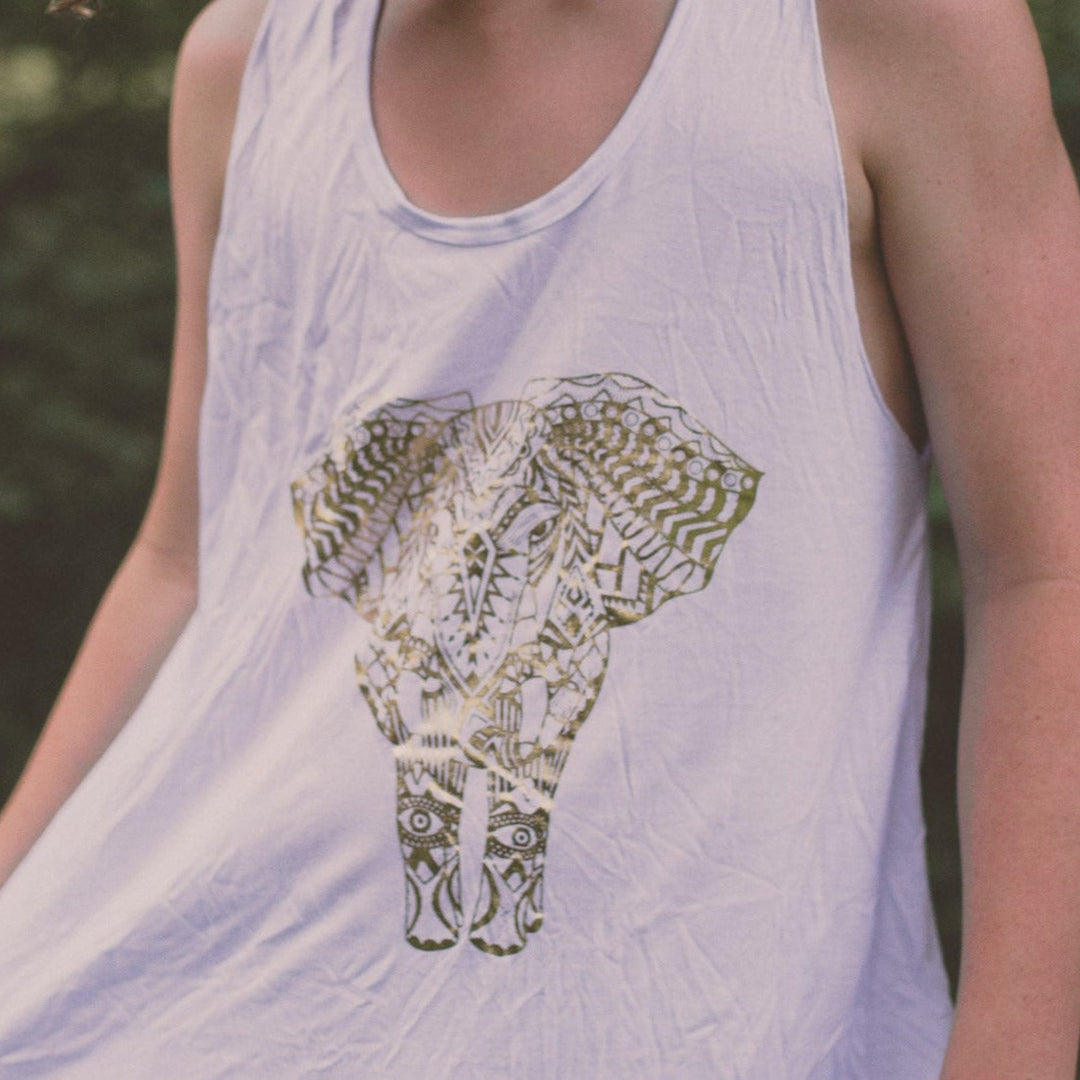 Screenprint Elephant Pattern Tops