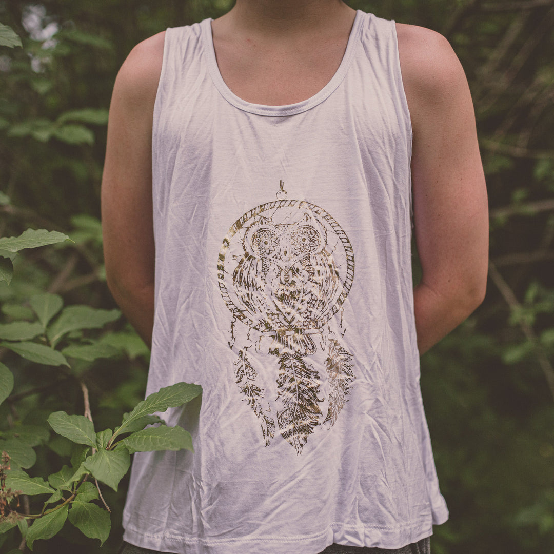 Screenprint Owl Pattern Tops