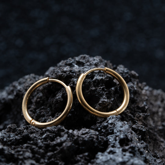 Boucles d'Oreilles Créoles Or avec Pierres Blanches et Roses