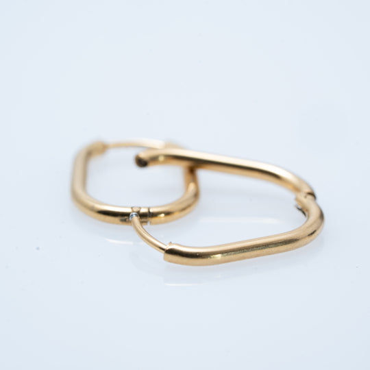 Boucles d'Oreilles Créoles Or avec Pierres Blanches et Roses