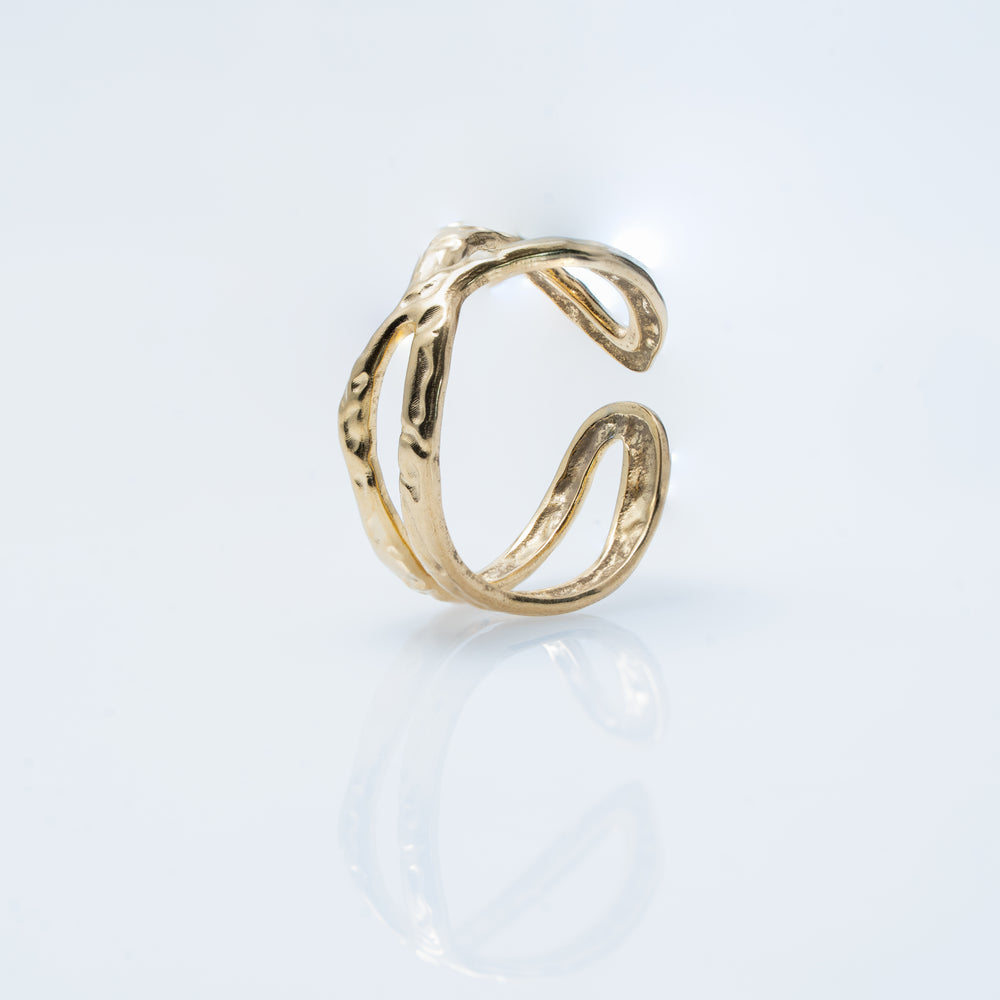 Bali Gold Plated Intricate Infinity Ring