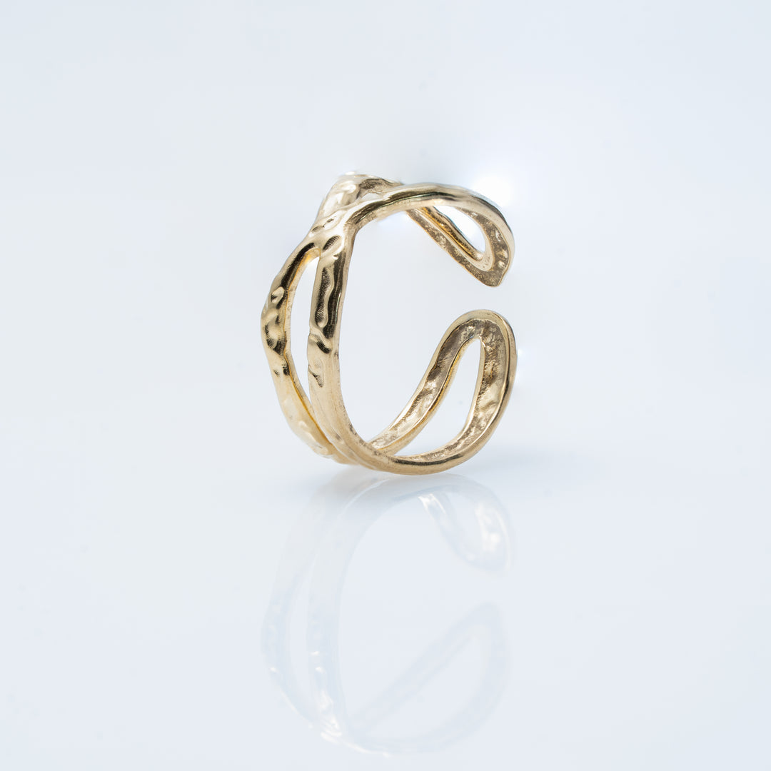 Bali Gold Plated Intricate Infinity Ring