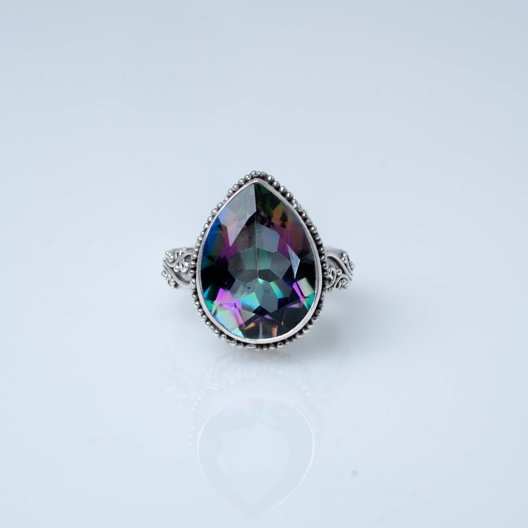 Bagues empilables multi-bandes grenat