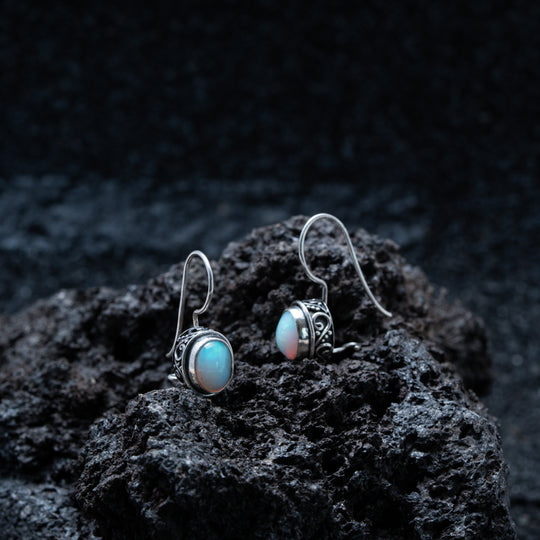 Boucles d'Oreilles Filigrane Pierre de Lune