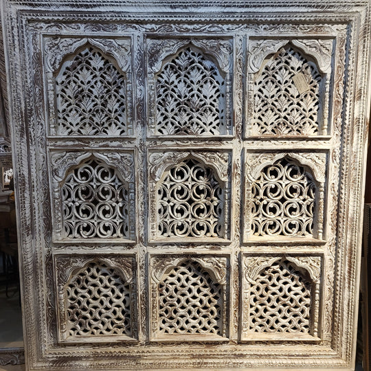 Large Handcrafted Rajasthani Wooden Panel