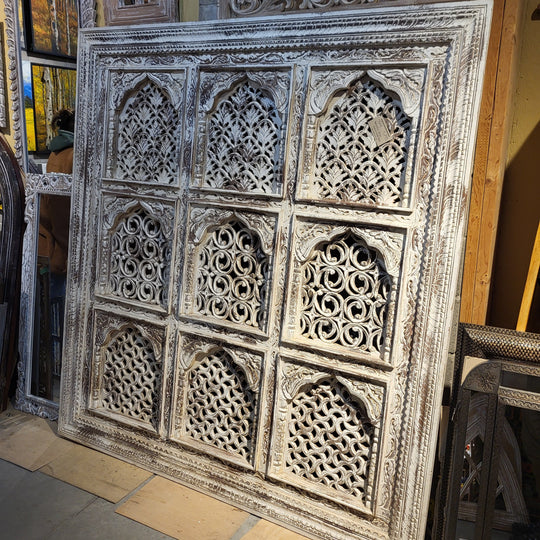 Large Handcrafted Rajasthani Wooden Panel