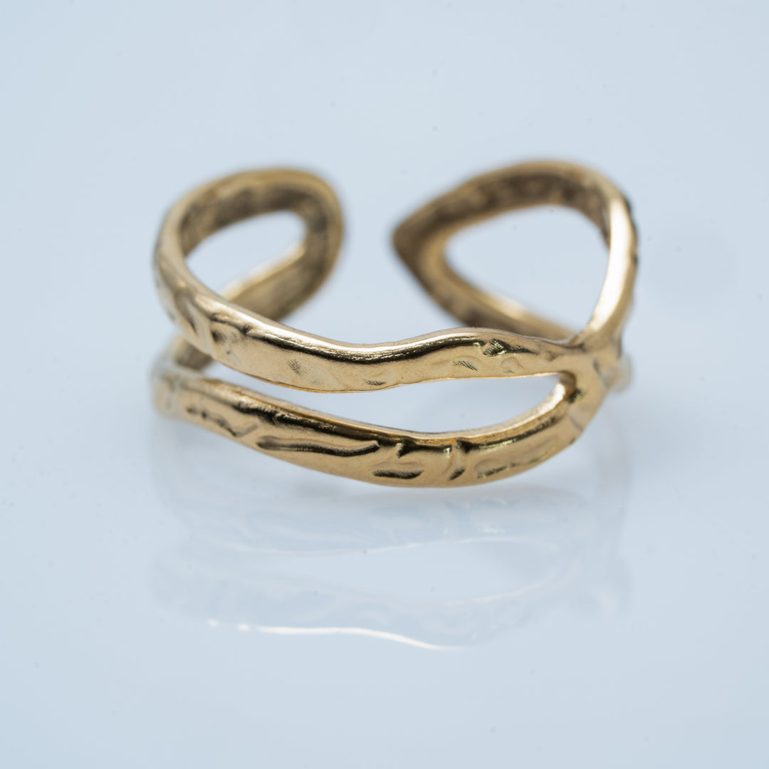 Bali Gold Plated Intricate Infinity Ring