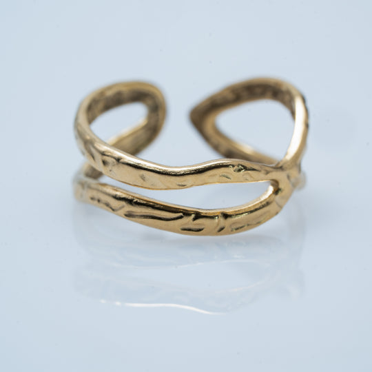 Bali Gold Plated Intricate Infinity Ring