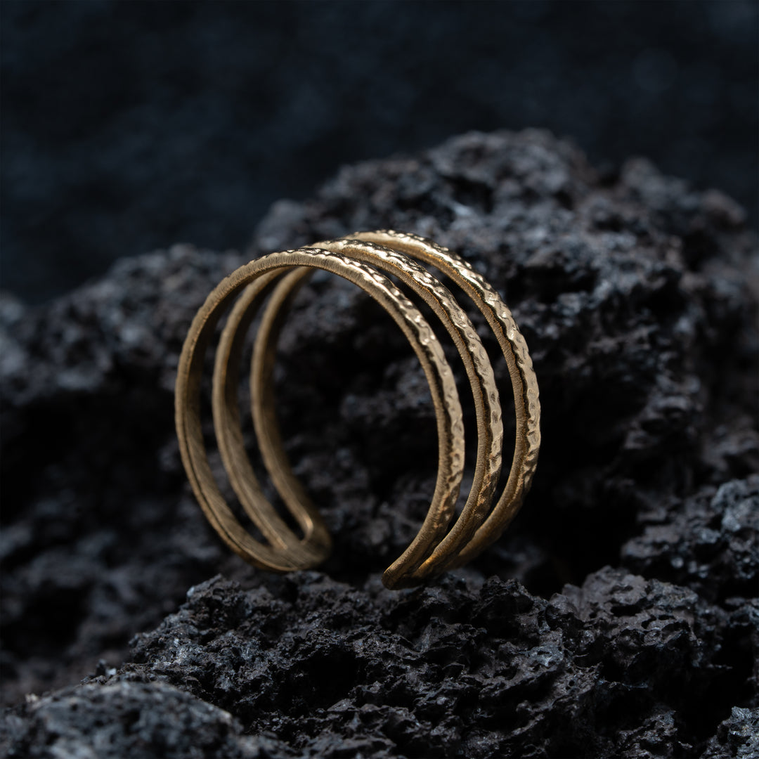 Bali Gold Plated Triple Band Ring