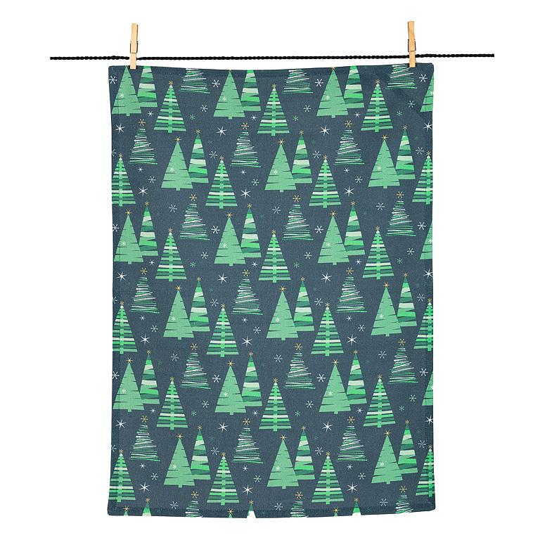 All Over Retro Tree Kitchen Towel