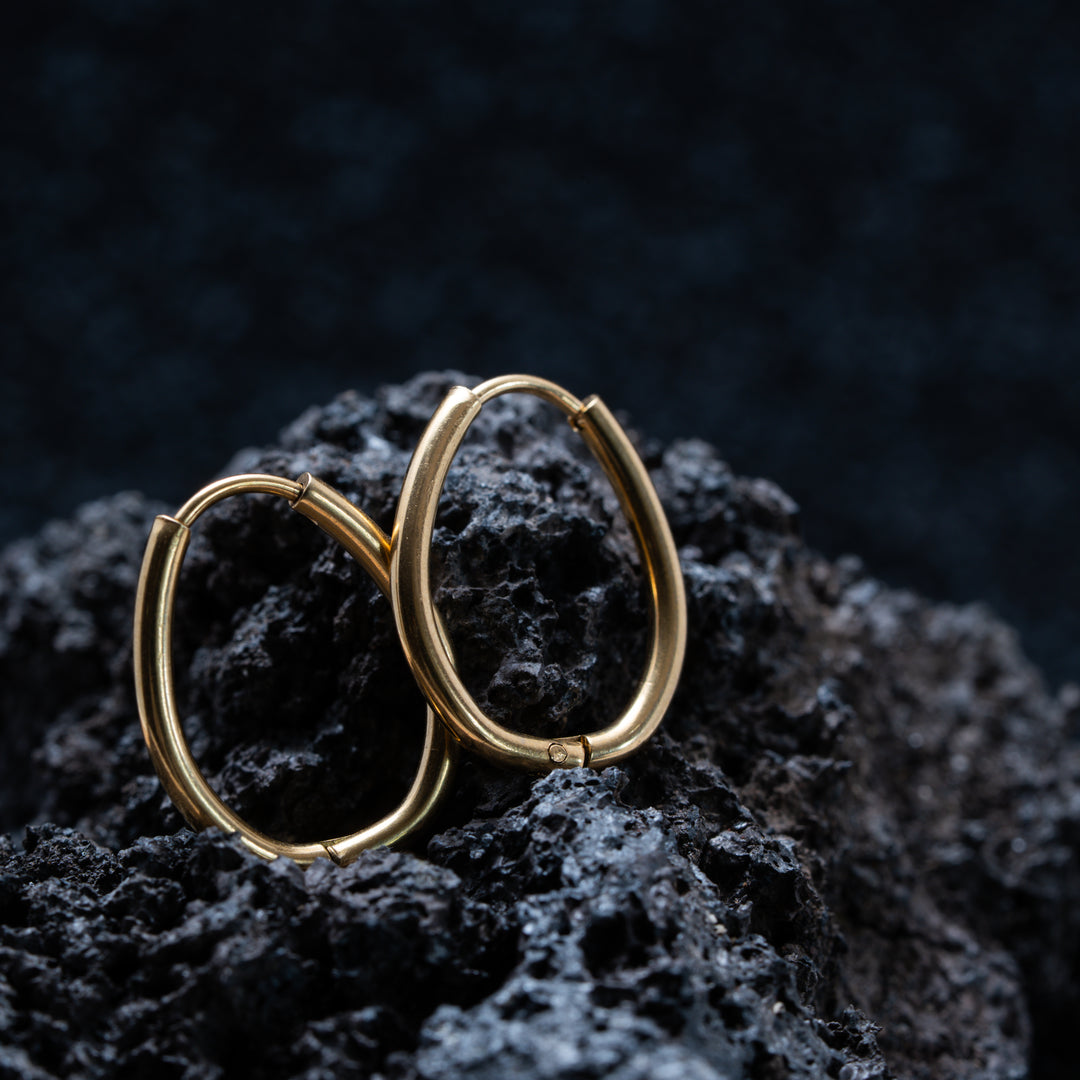 Boucles d'Oreilles Créoles Or avec Pierres Blanches et Roses