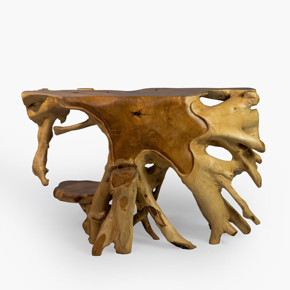 Table d'appoint en teck récupéré