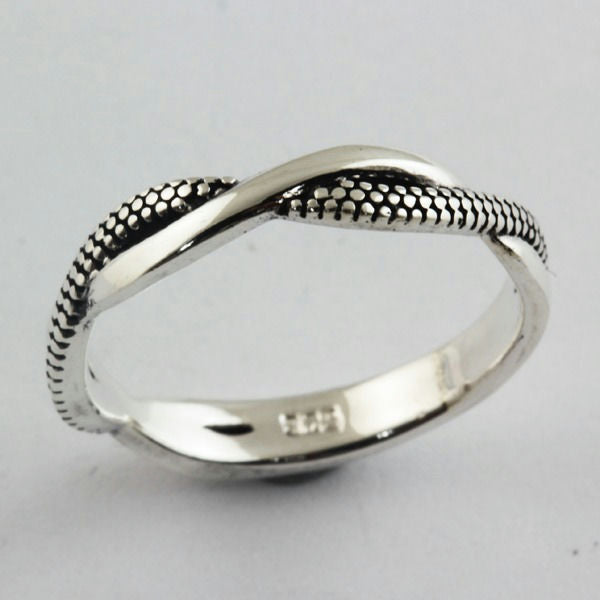Twist Dotted Sterling Silver Band