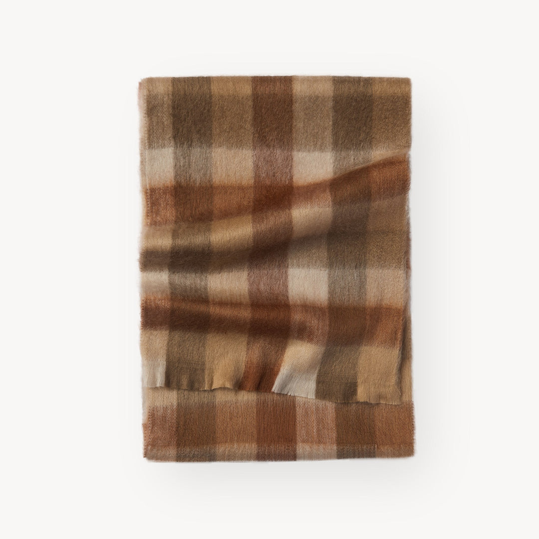Alpaca Scarf - Cinnamon Check