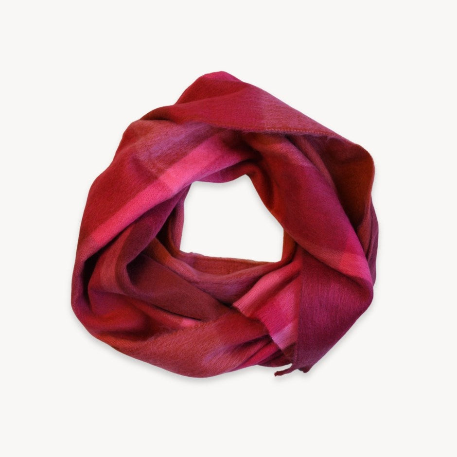 Alpaca Scarf - Sangria Plaid