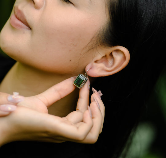 Boucles d'Oreilles Filigrane Pierre de Lune