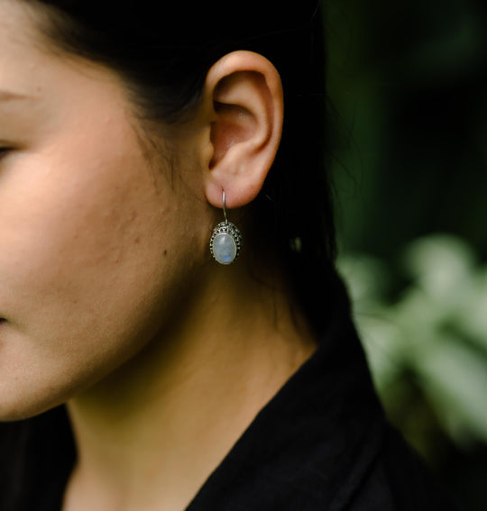Boucles d'Oreilles Filigrane Pierre de Lune