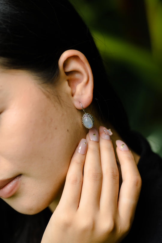 Boucles d'Oreilles Filigrane Pierre de Lune