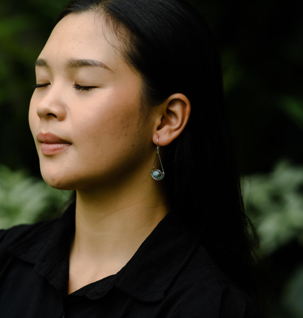 Boucles d'Oreilles Filigrane Pierre de Lune