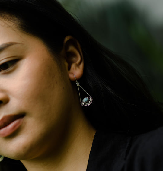 Boucles d'Oreilles Filigrane Pierre de Lune