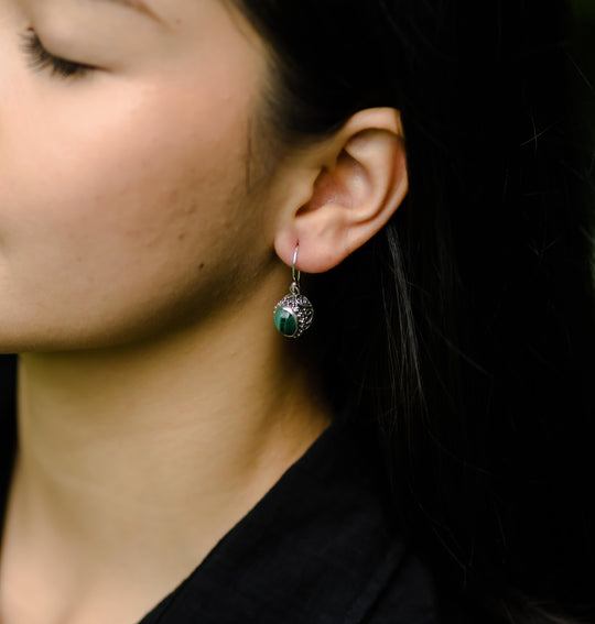 Boucles d'Oreilles Filigrane Pierre de Lune