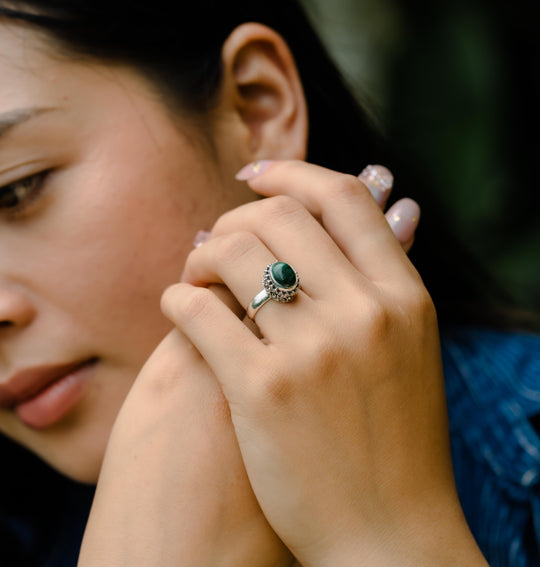 Bagues empilables multi-bandes grenat