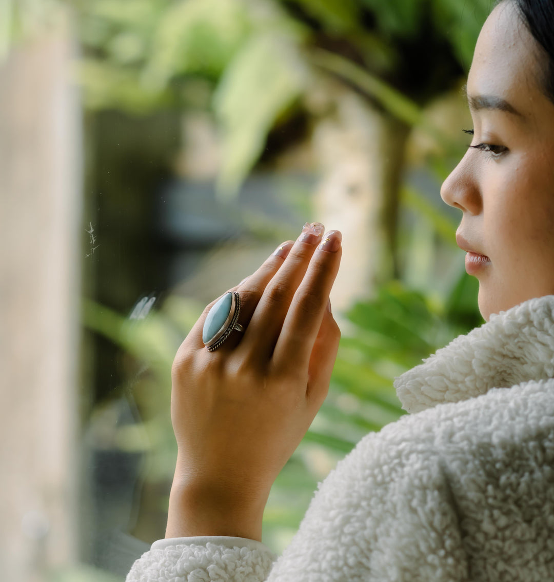 Bagues empilables multi-bandes grenat