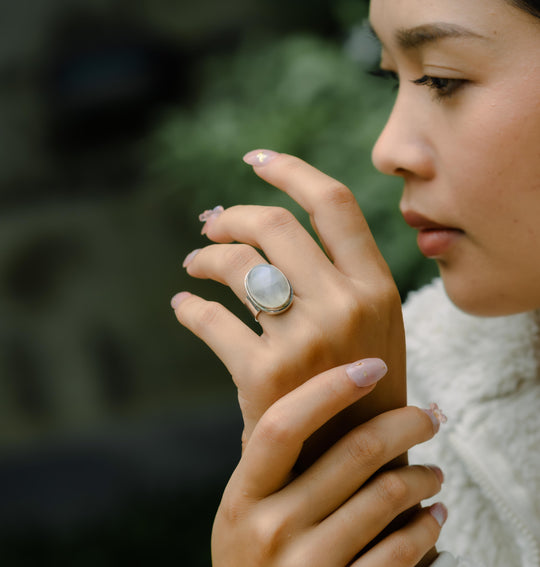 Bagues empilables multi-bandes grenat