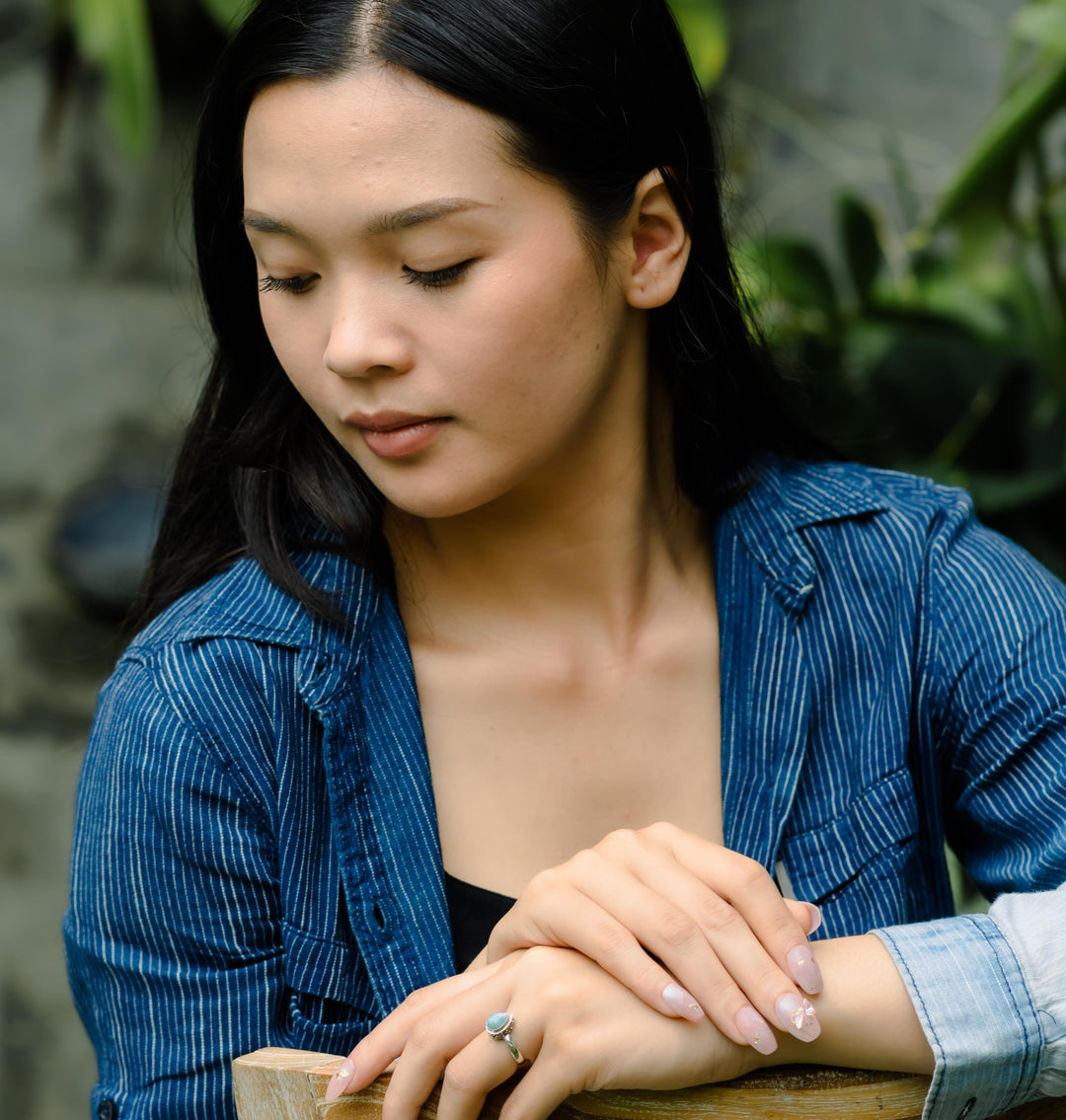 Bagues empilables multi-bandes grenat