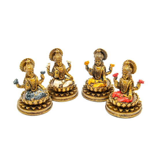 Painted Resin Lakshmi Sitting
