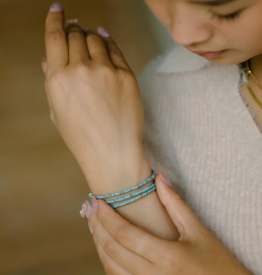 Bracelet Or et Perle avec Perles Roses