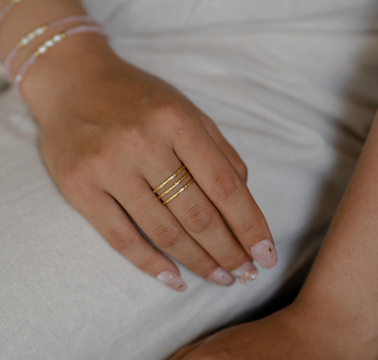 Bali Gold Plated Triple Band Ring