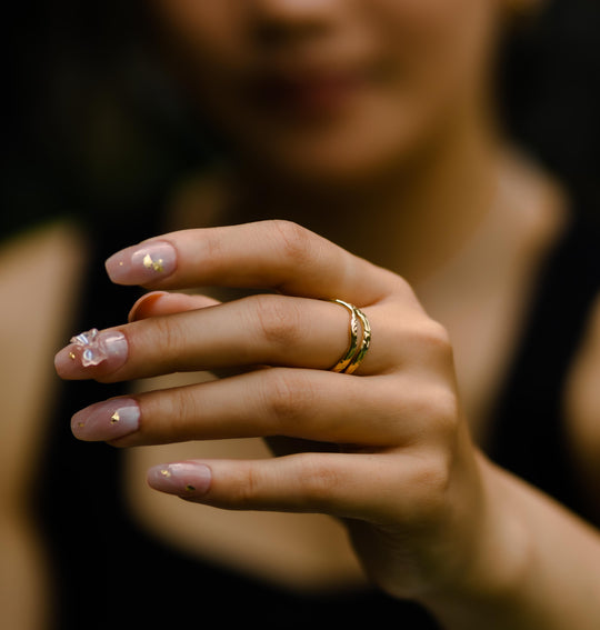 Bali Gold Plated Intricate Infinity Ring