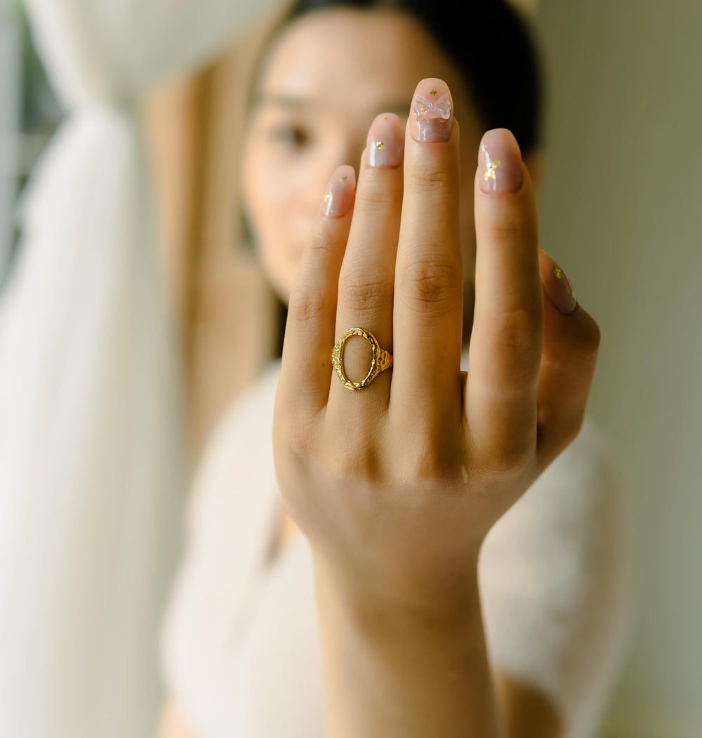 Bali Gold Plated Oval Ring