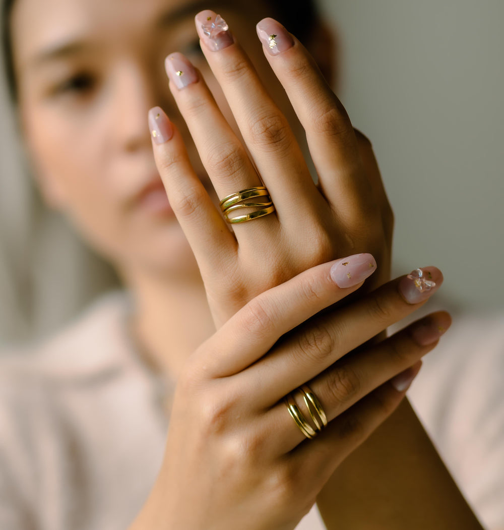 Bali Gold Plated Four Band Ring