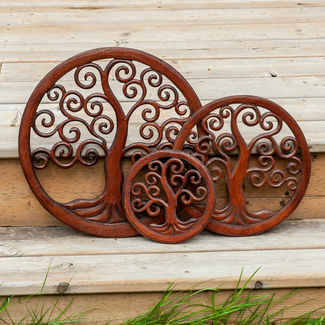 Tree of Life Round Panel - Brown