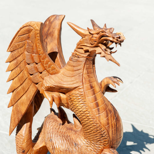 Suar Wood Dragon Statue