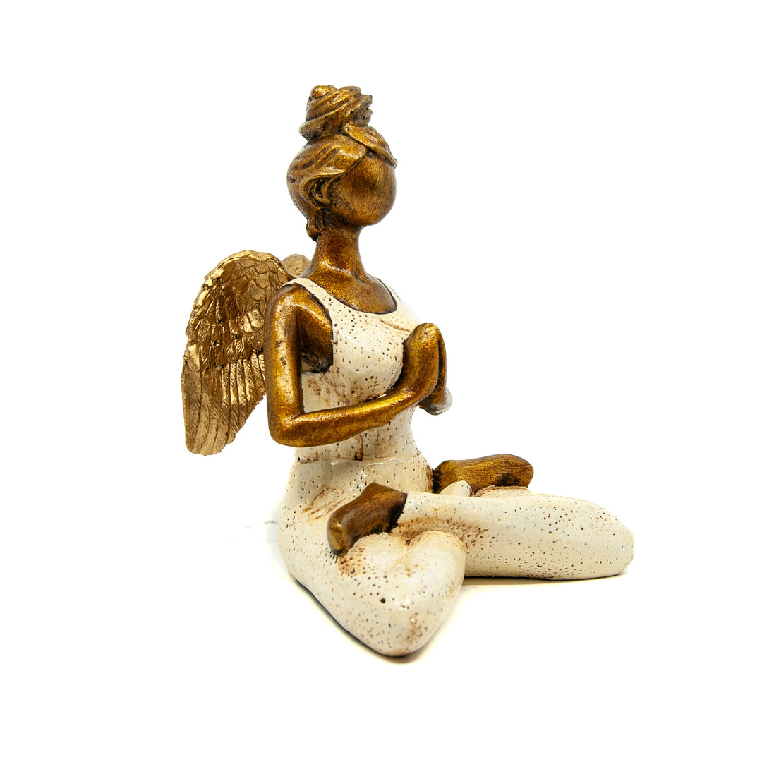 Painted Resin Yogi Angel