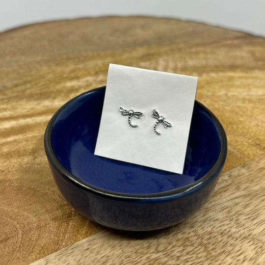 Thai Silver Dragonfly Stud