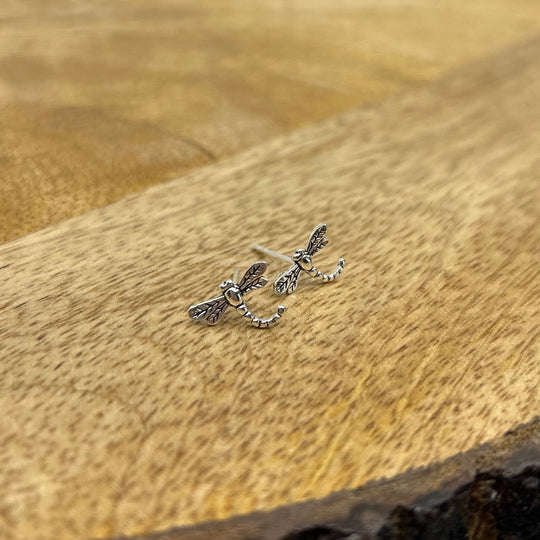Thai Silver Dragonfly Stud