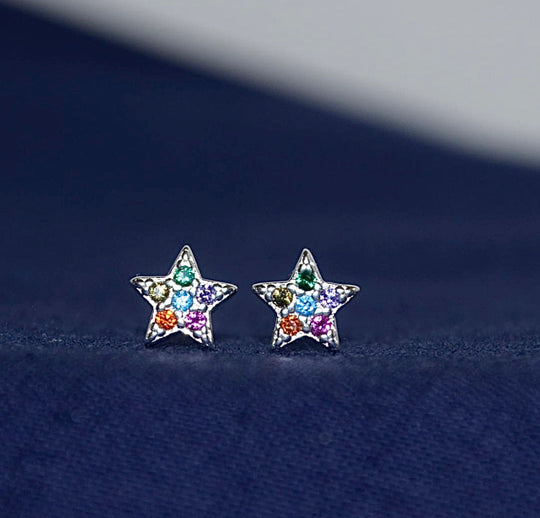 Rainbow Mini Star Stud Earring