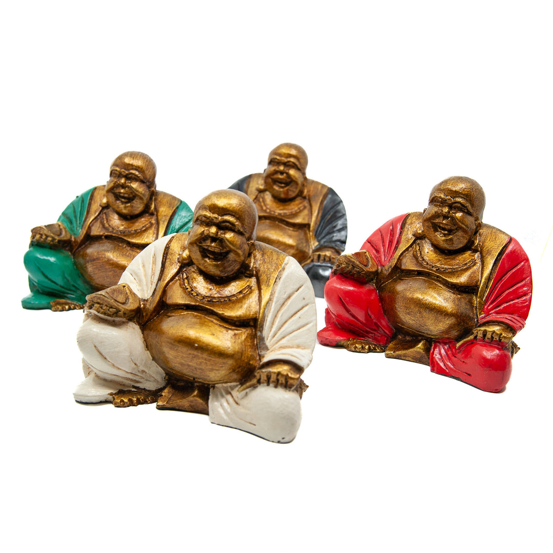 Happy Bouddha en résine - Noir