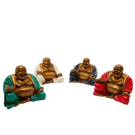 Happy Bouddha en résine - Noir