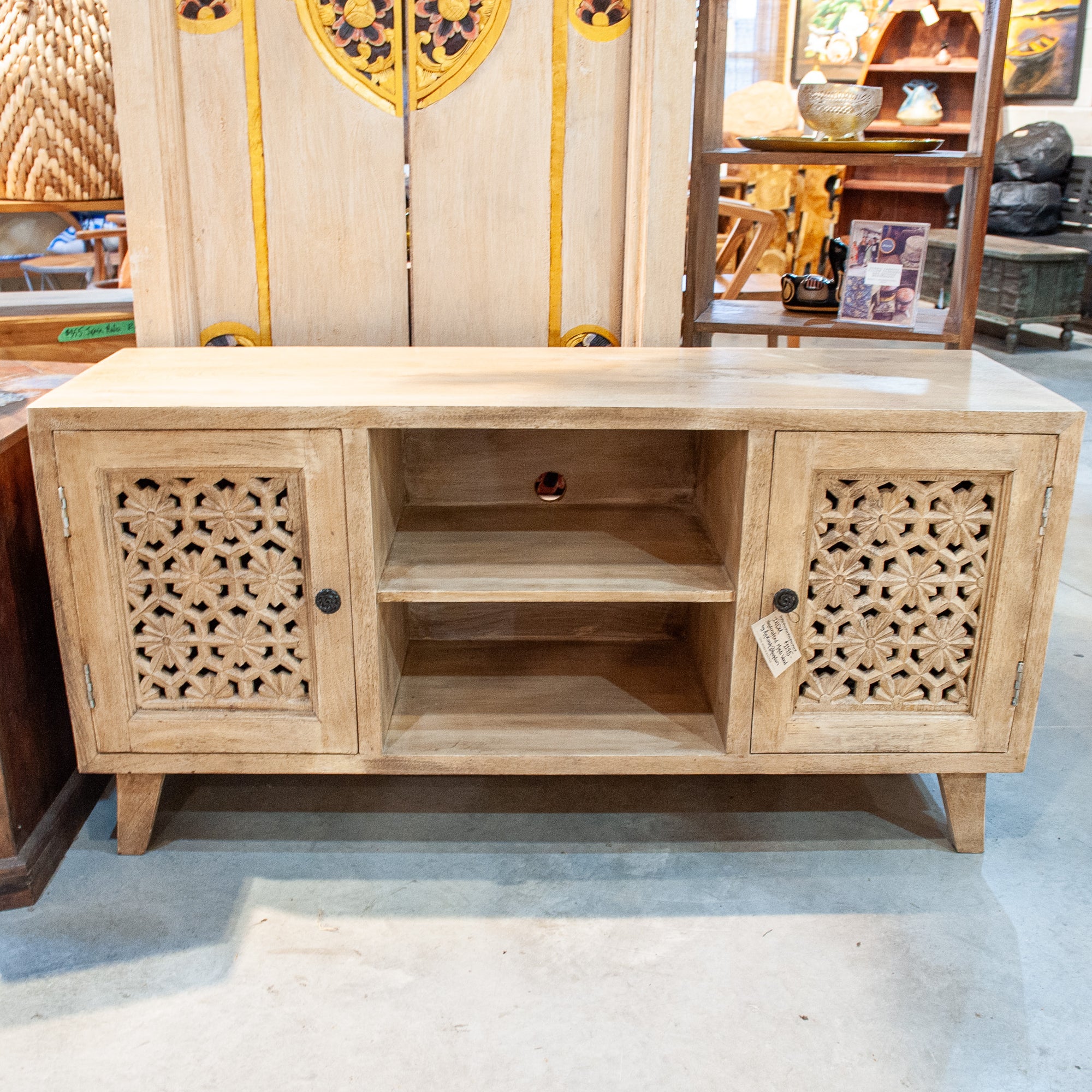 Indian Handcrafted Mindi Wood Console