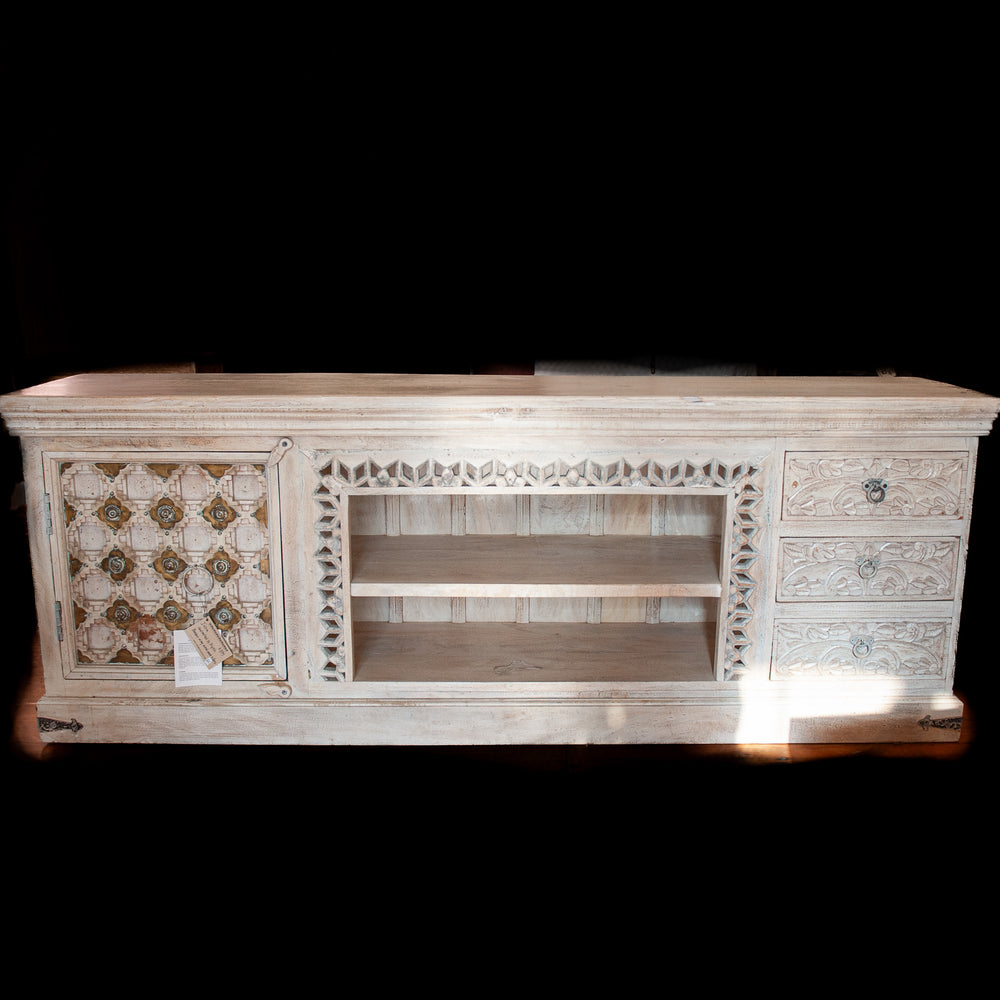 Indian Mindi Wood & Brass Media Unit